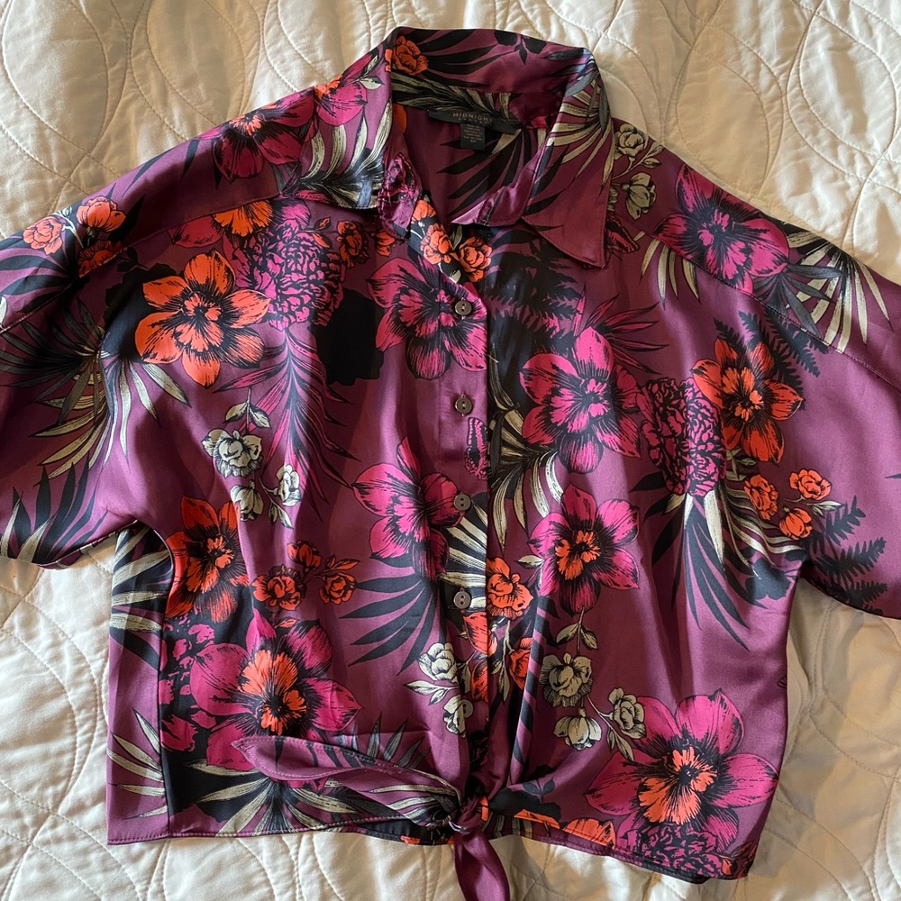 NWT Midnight Bakery Burgundy Floral Pajama Set